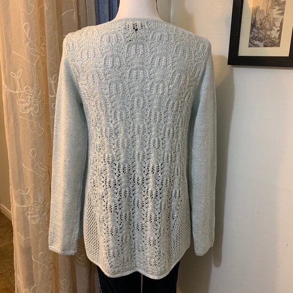 Preswick & Moore Blue Sequin Knit Sweater - Picture 6 of 9